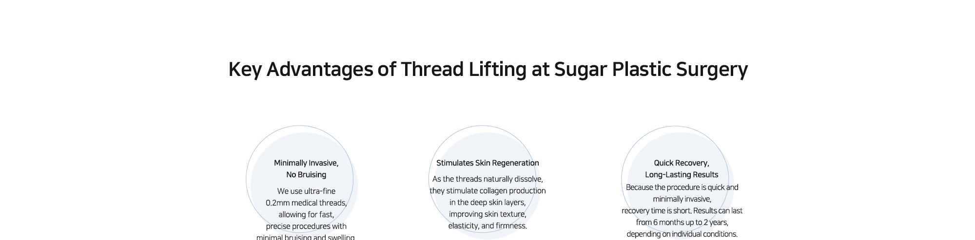 [Key Advantages of Thread Lifting at Sugar Plastic Surgery] Minimally Invasive, No Bruising / Stimulates Skin Regeneration / Quick Recovery, Long-Lasting Results