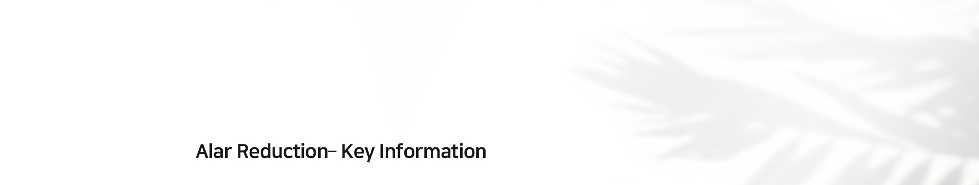 [Alar Reduction– Key Information]